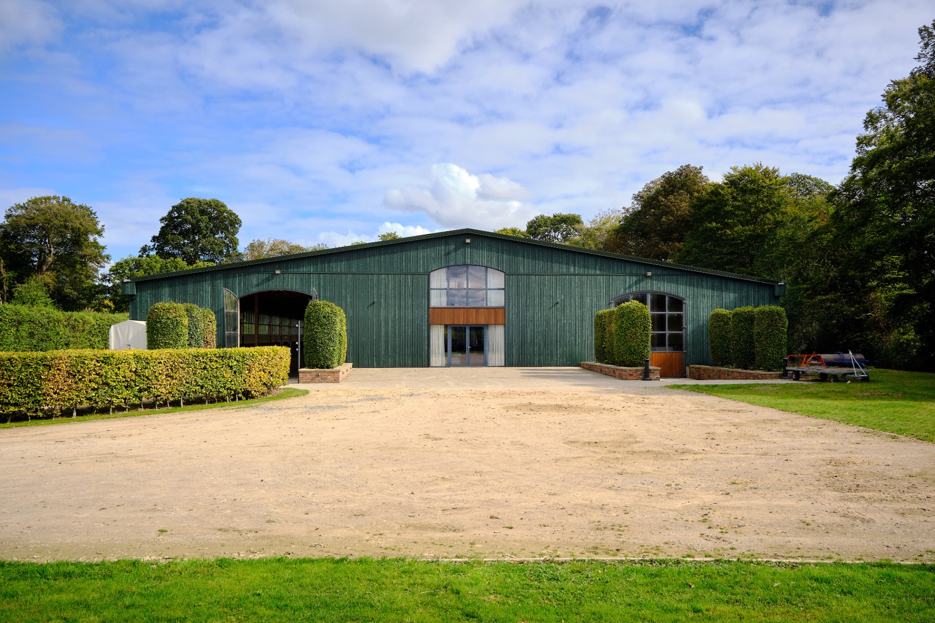 Exterior of the barn building